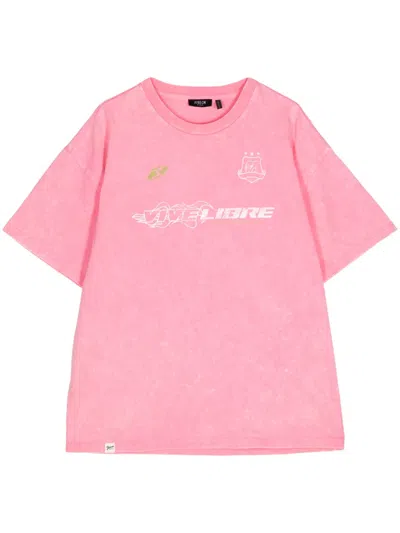 Five Cm Slogan-print Cotton T-shirt In Pink