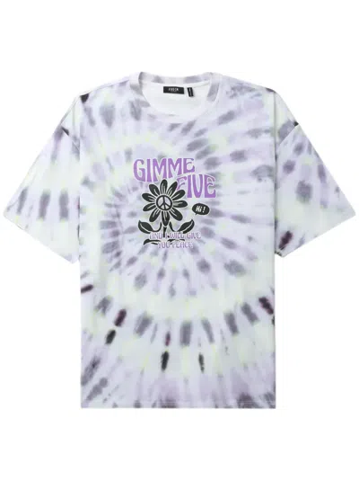 Five Cm Slogan-print Tie-dye T-shirt In White