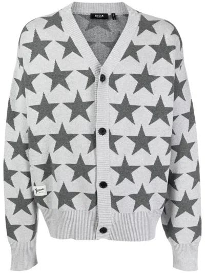 Five Cm Intarsien-cardigan Mit Sternen In Grau