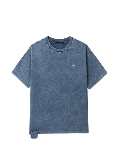 Five Cm Star-appliqué T-shirt In Blue