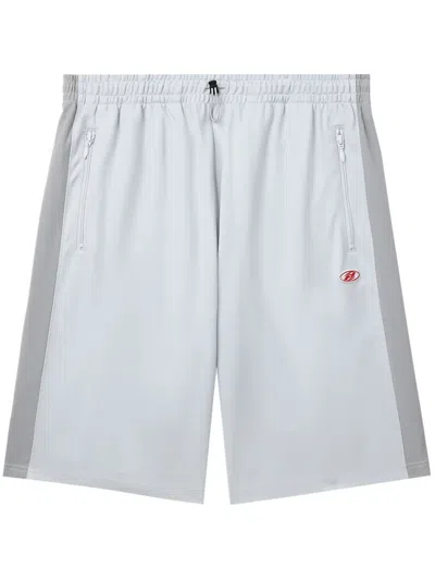 Five Cm Stripe-detail Elasticated-waist Shorts In Grey