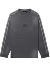 Five Cm Stripe-trim Long-sleeve T-shirt In Grey