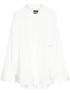 Five Cm Striped Cotton Shirt In White
