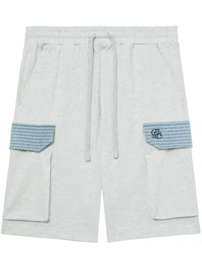 Five Cm Tweed-detailing Cotton Shorts In Grey