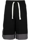 Five Cm Wide-leg Drawstring Cotton Shorts In Black