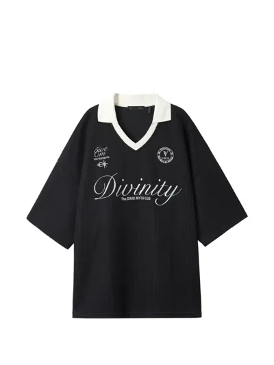 Five Cm V-neck Short-sleeve T-shirt In Black