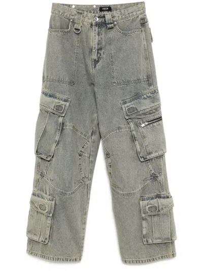Five Cm Weite Jeans Mit Aufgesetzten Taschen In Blau