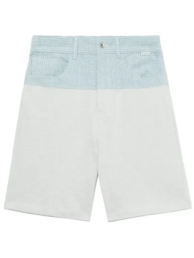 Five Cm Wide-leg Panelled Shorts In Grey