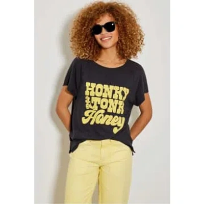 Five Jeans Honky Tonk T-shirt In Carbone And Yellow In Grey