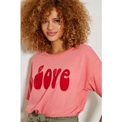 Five Jeans Peach And Cherry Love T Shirt In Pink