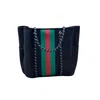 Five Love Women Courtside Small Pickleball Paddle Tote Bag In Black With Red And Green Stripes In Multi