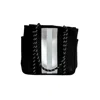 Five Love Women's Courtside Small Tote Bag In Black With Silver And White Stripes