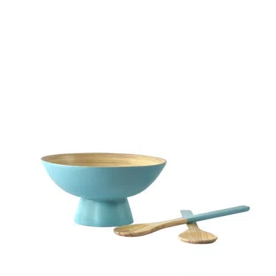 Five Queens Court Bahia Bowl And Utensil Set In Aqua