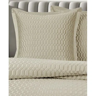 Five Queens Court Blanchard Brilliance Euro Quilted Sham In Pebble