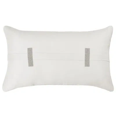 Five Queens Court Blanchard Brilliance Quilted Boudoir Decorative Throw Pillow In Ivory
