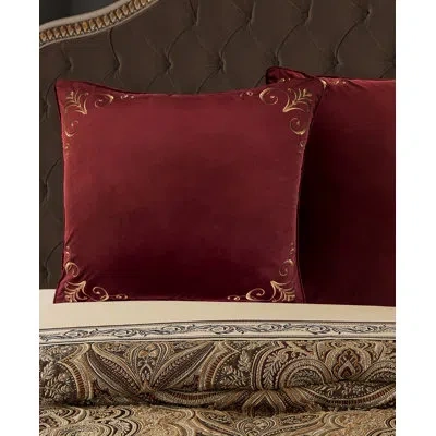 Five Queens Court Bordeaux Euro Sham In Crimson