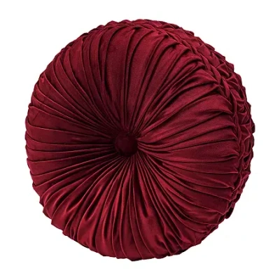 Five Queens Court Bordeaux Round Throw Pillow In Burgundy
