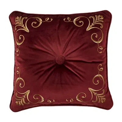 Five Queens Court Bordeaux Square Throw Pillow In Burgundy