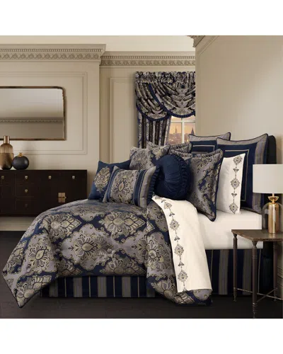 Five Queens Court Bradley Comforter Set In Blue