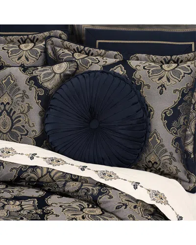 Five Queens Court Bradley Tufted Round Decorative Throw Pillow In Black