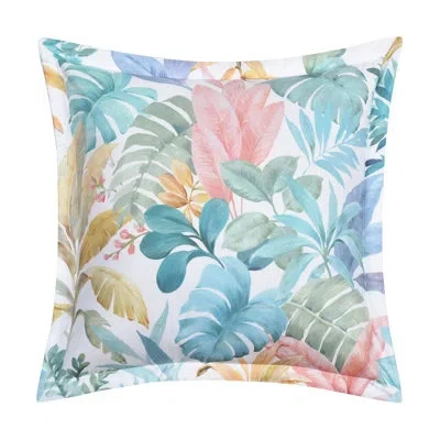Five Queens Court Breezes 18" Square Decorative Throw Pillow In Aqua