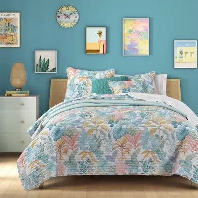 Five Queens Court Breezes Quilt Set In Aqua