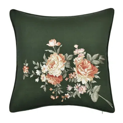Five Queens Court Brianna 18" Square Decorative Throw Pillow In Forest