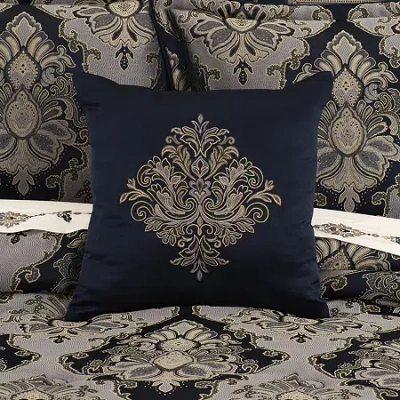 Five Queens Court Briarwood Square Throw Pillow In Blue