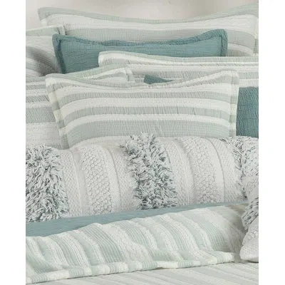 Five Queens Court Cambria 20" Square Decorative Throw Pillow Cover In Aqua