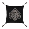 Five Queens Court Dalton Square Throw Pillow In Black