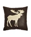 Five Queens Court Daniel Moose Square Decorative Pillow, 18" X 18" In Brown