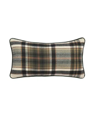 Five Queens Court Daniel Plaid Boudoir Decorative Pillow, 12" X 20" In Forest