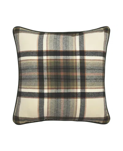 Five Queens Court Daniel Plaid Square Decorative Pillow, 20" X 20" In Forest