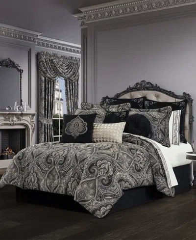 Five Queens Court Davinci 4 Pc Comforter Set, California King In Black