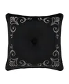 Five Queens Court Davinci Square Decorative Pillow, 18" X 18" In Black