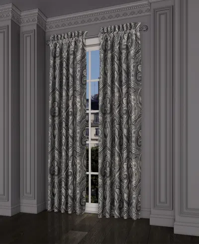 Five Queens Court Davinci Window Panel Pair, 50" X 84" In Black