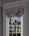Five Queens Court Davinci Window Waterfall Valance, 33" X 43" In Black