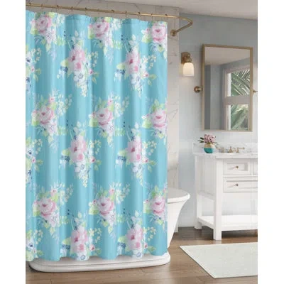 Five Queens Court Edessa Shower Curtain In Turquoise
