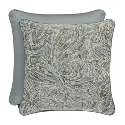 Five Queens Court Garrison 20" Square Decorative Throw Pillow In Spa