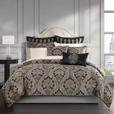 Five Queens Court Harriman 4pc. Comforter Set In Black