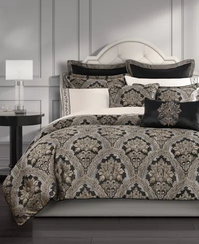 Five Queens Court Harriman Floral 4-pc. Comforter Set, California King In Black