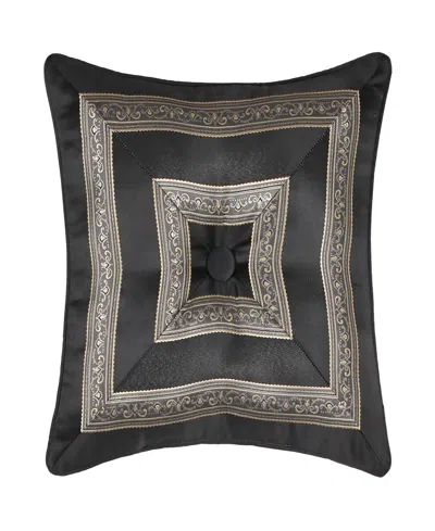 Five Queens Court Harriman Square Decorative Pillow, 18" X 18" In Black