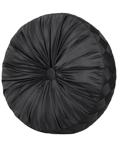 Five Queens Court Harriman Tufted Round Decorative Throw Pillow In Black