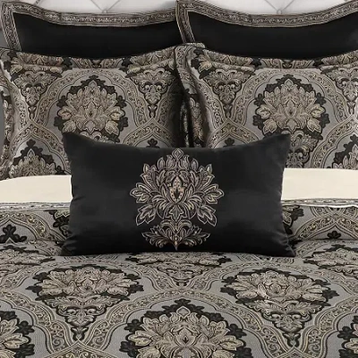 Five Queens Court Hawthorne Rectangular Throw Pillow In Black
