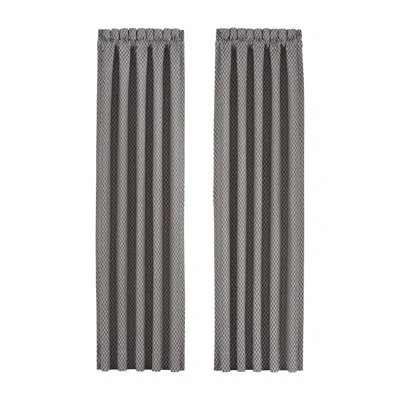 Five Queens Court Houston Curtain Panel Pair In Charcoal