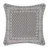 Five Queens Court Houston Square Throw Pillow In Black