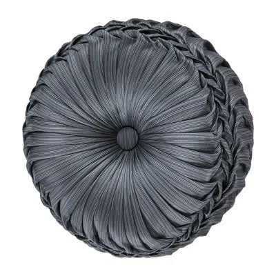 Five Queens Court Leah Tufted Round Decorative Throw Pillow In Blue