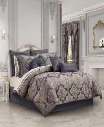 Five Queens Court Manchester 4 Piece Print Comforter Sets In Multi