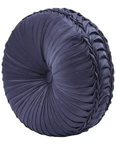 Five Queens Court Manchester Tufted Round Decorative Throw Pillow In Blue