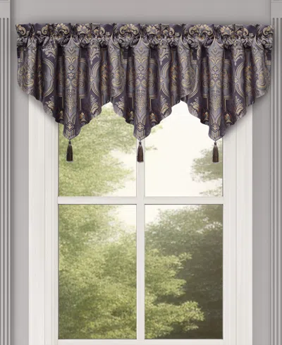Five Queens Court Manchester Window Ascot Valance, 40" X 21" In Purple